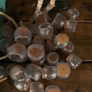 Chair leg floor protectors.